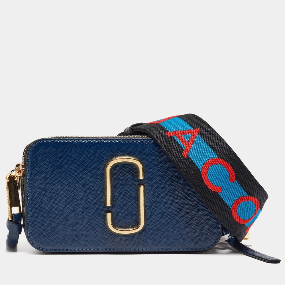 Marc Jacobs Navy Crossbody Snapshot camera Bag with Gold Accents